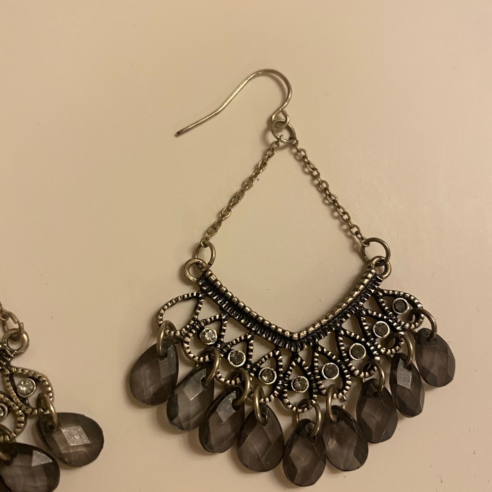 Large Teardrop Crystal Earrings